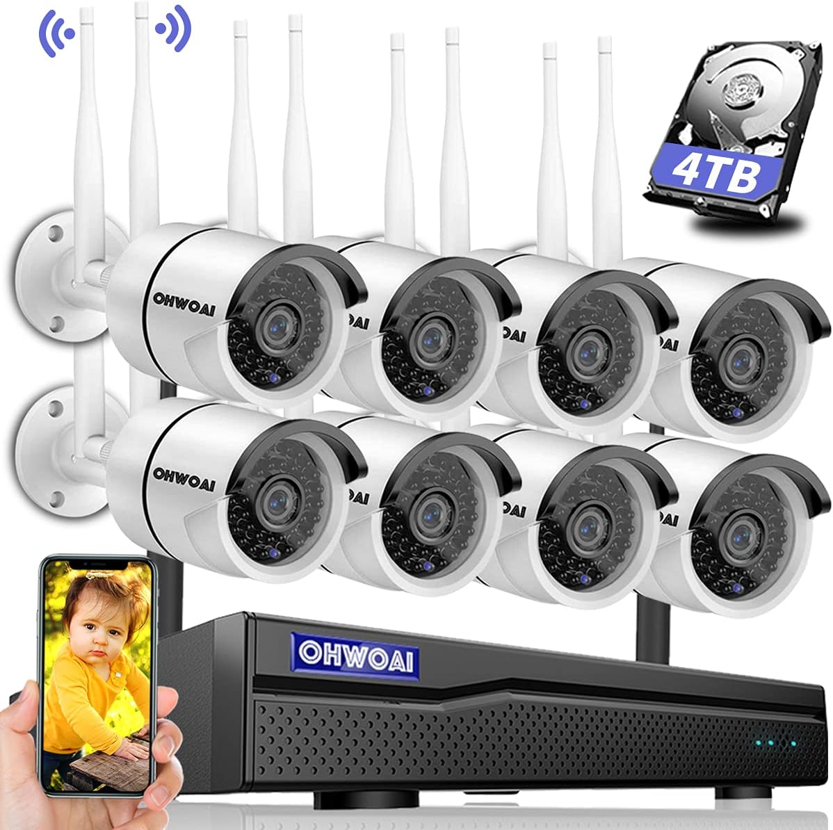 8 Channel 1080P NVR Security Camera System with 4TB Hard Drive G261573