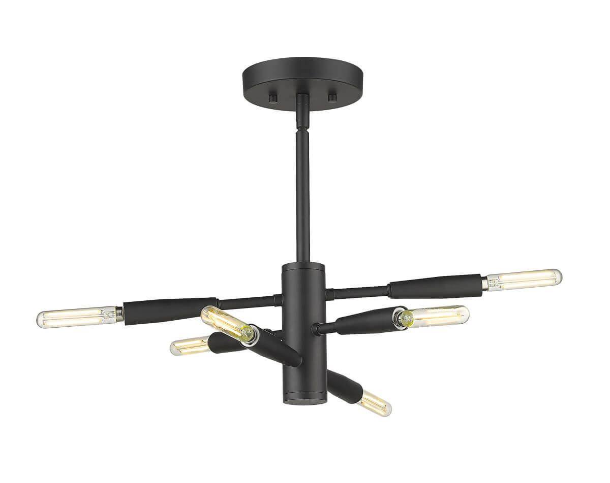 Black 16 inch Semi Flush Mount Light D752