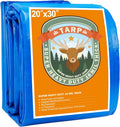 Blue Heavy Duty Waterproof 16 Mil Thick Tarpaulin with Metal Grommets 20x30 J170026