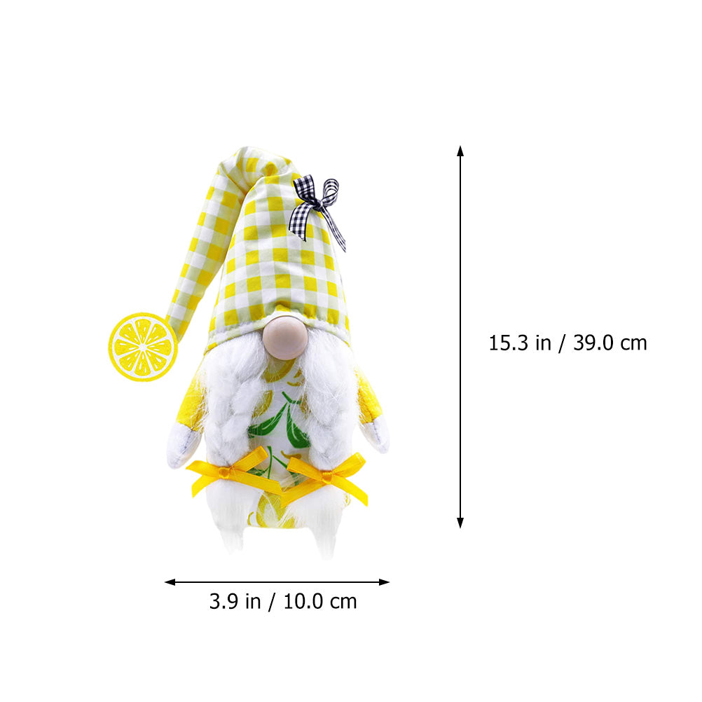 Lemon Pattern Plush Gnome Doll G3817