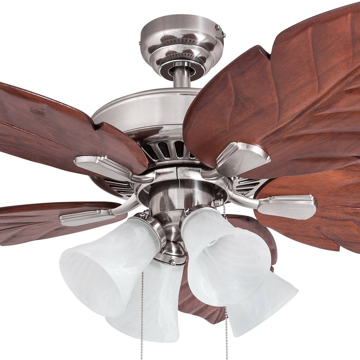 Brushed Nickel Ceiling Fan with Light, 3 Speed Remote K310009