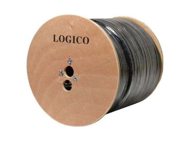 18 AWG Quad Shield Coaxial Cable 1000 ft Black RG6 H171822
