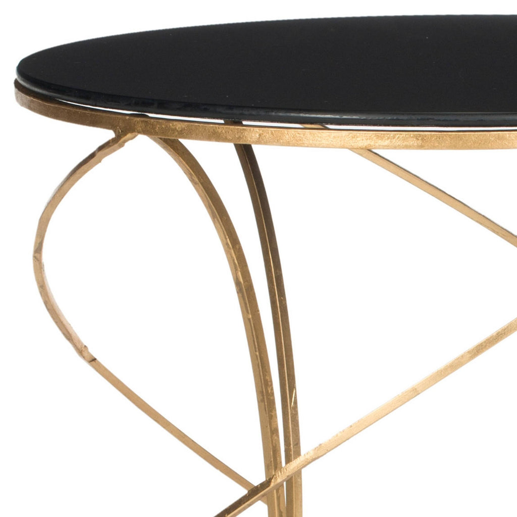 Gold/Black Glass Accent Table F29048