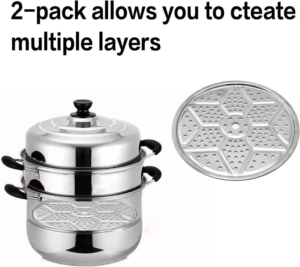 11-Inch Round Stainless Steel Steamer Rack (2 Pack) B133938