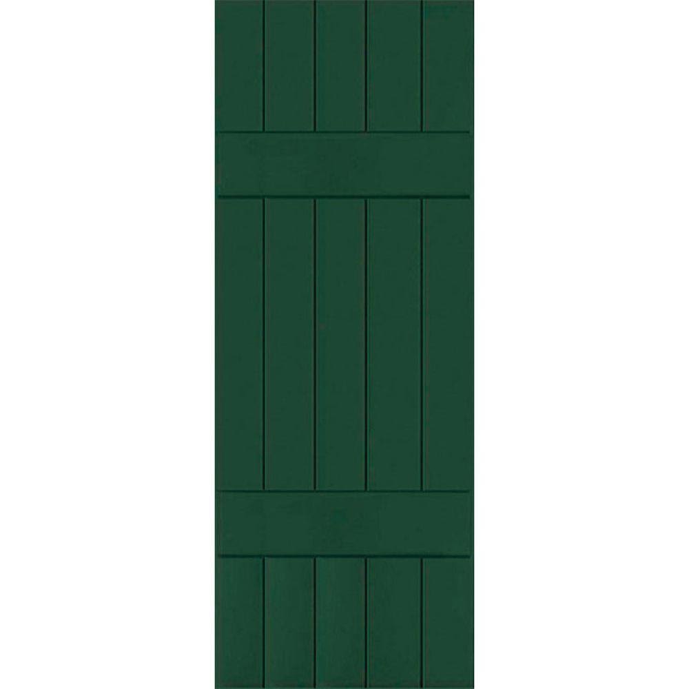 18 in. x 53 in. Exterior Real Wood Pine Board and Batten Shutters Pair G144