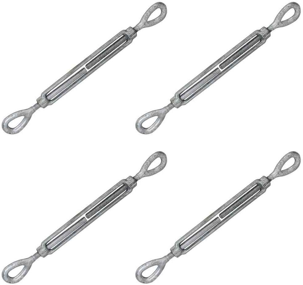 3/8 Inch x 6 Inches Galvanized Eye and Eye Turnbuckles Pack of 2 P65487