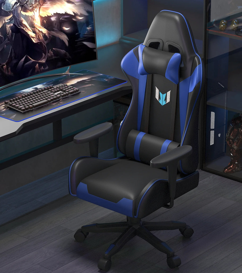Blue Ergonomic Gaming Chair with Lumbar Support & Headrest C16526