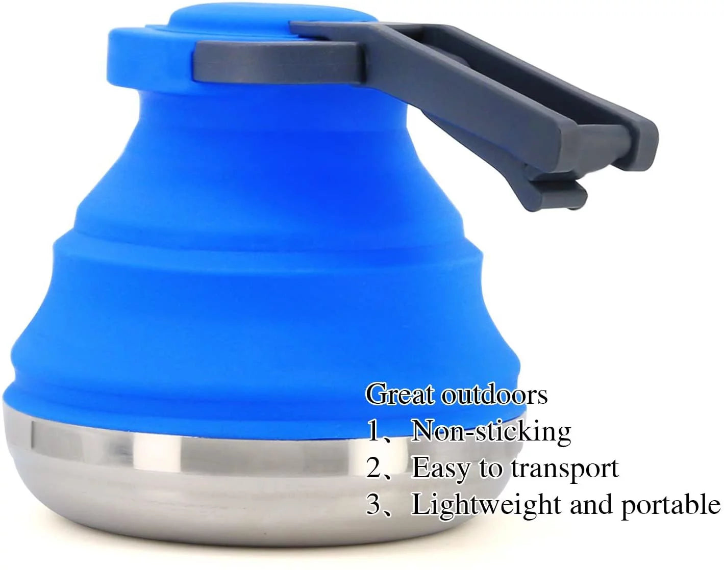 Blue 42 Ounce Collapsible Camping Kettle B48973