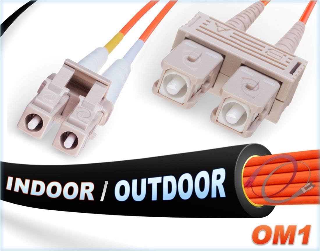 10M Duplex 62.5/125 LC to SC Multimode Fiber Patch Cable O3508
