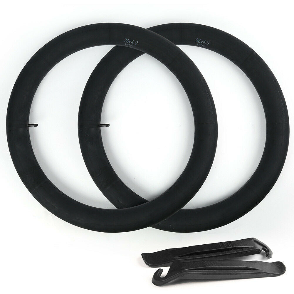 2 Pack 26'' x 4.0 Fat Tire Inner Tube 35mm Schrader Valve with 2 Tire Levers F32007