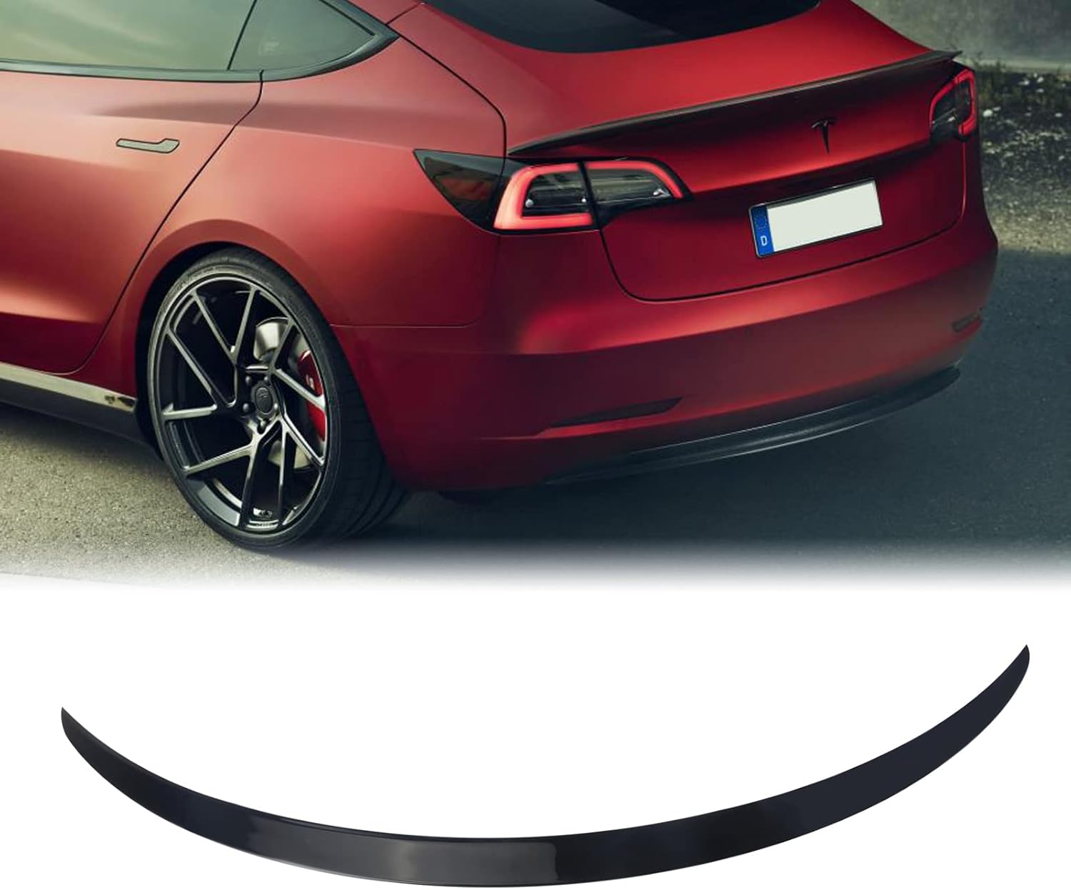 Matte Carbon Fiber Rear Trunk Spoiler for Tesla Model 3 J3628