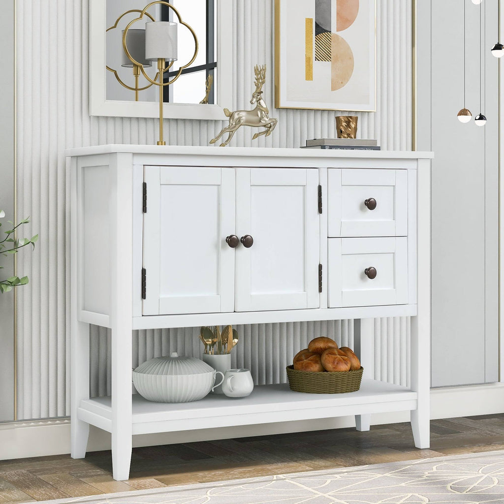 White Console Table with 2 Drawers O18078