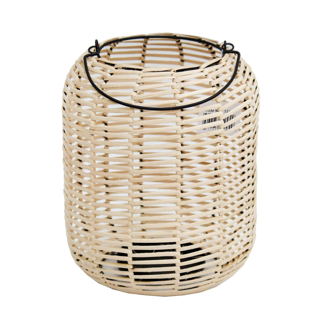 Round Wicker/Iron Lantern P5448