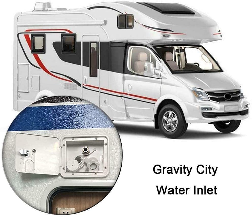 White Gravity Water Inlet with Lock Water Cover Pack of 2 C453