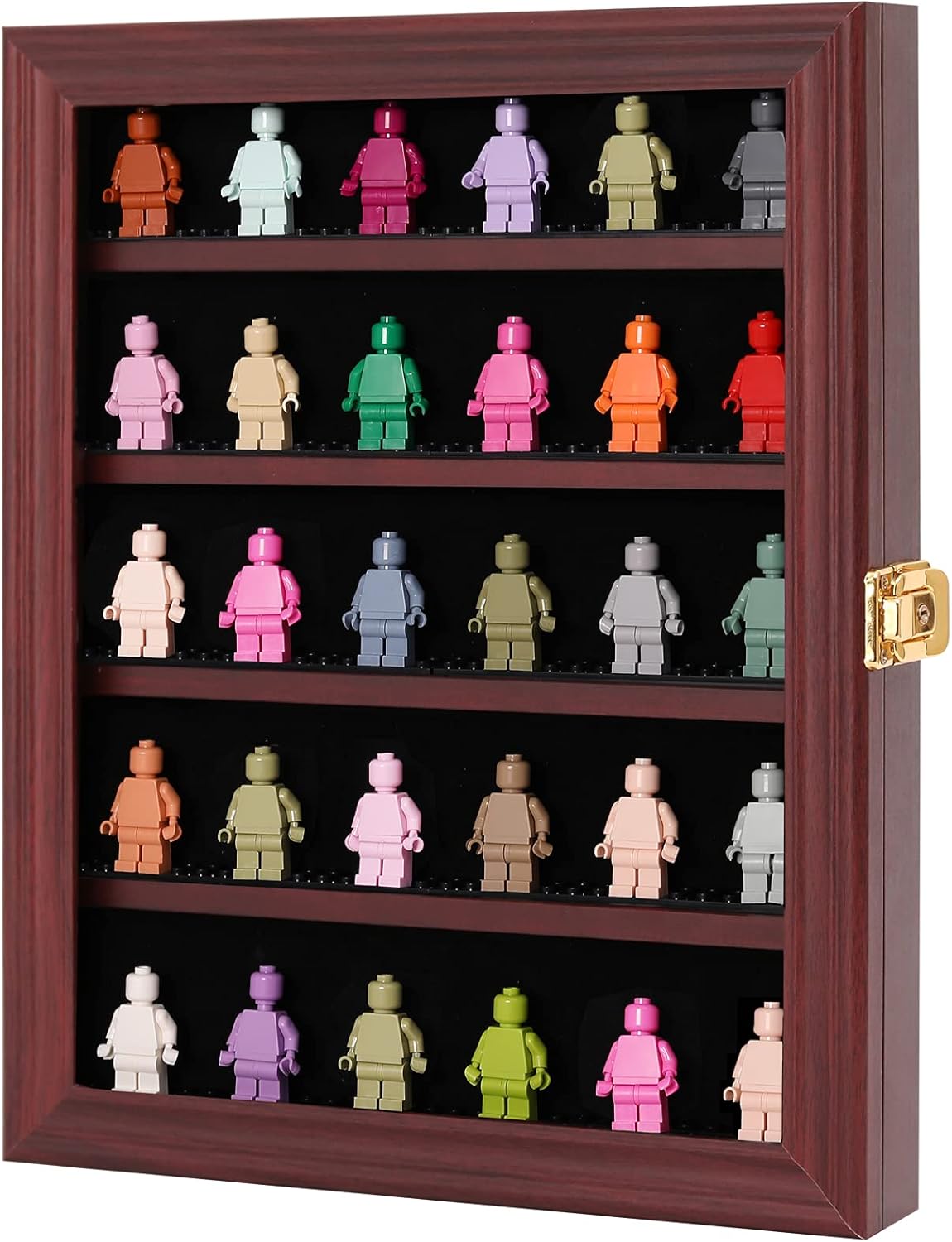 Mahogany Pack of 2 Wall Mount Display Case with Lockable Shelves R567