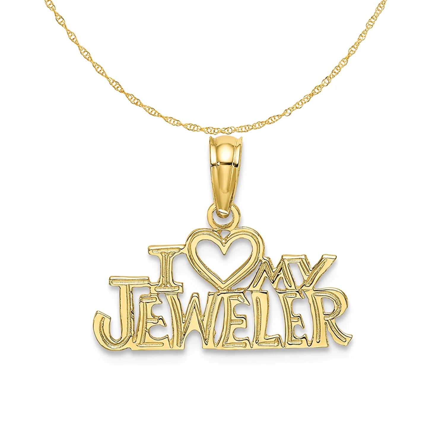 10K Yellow Gold Pendant Charm with 14K Yellow Gold Rope Chain Necklace 16'' Y218761