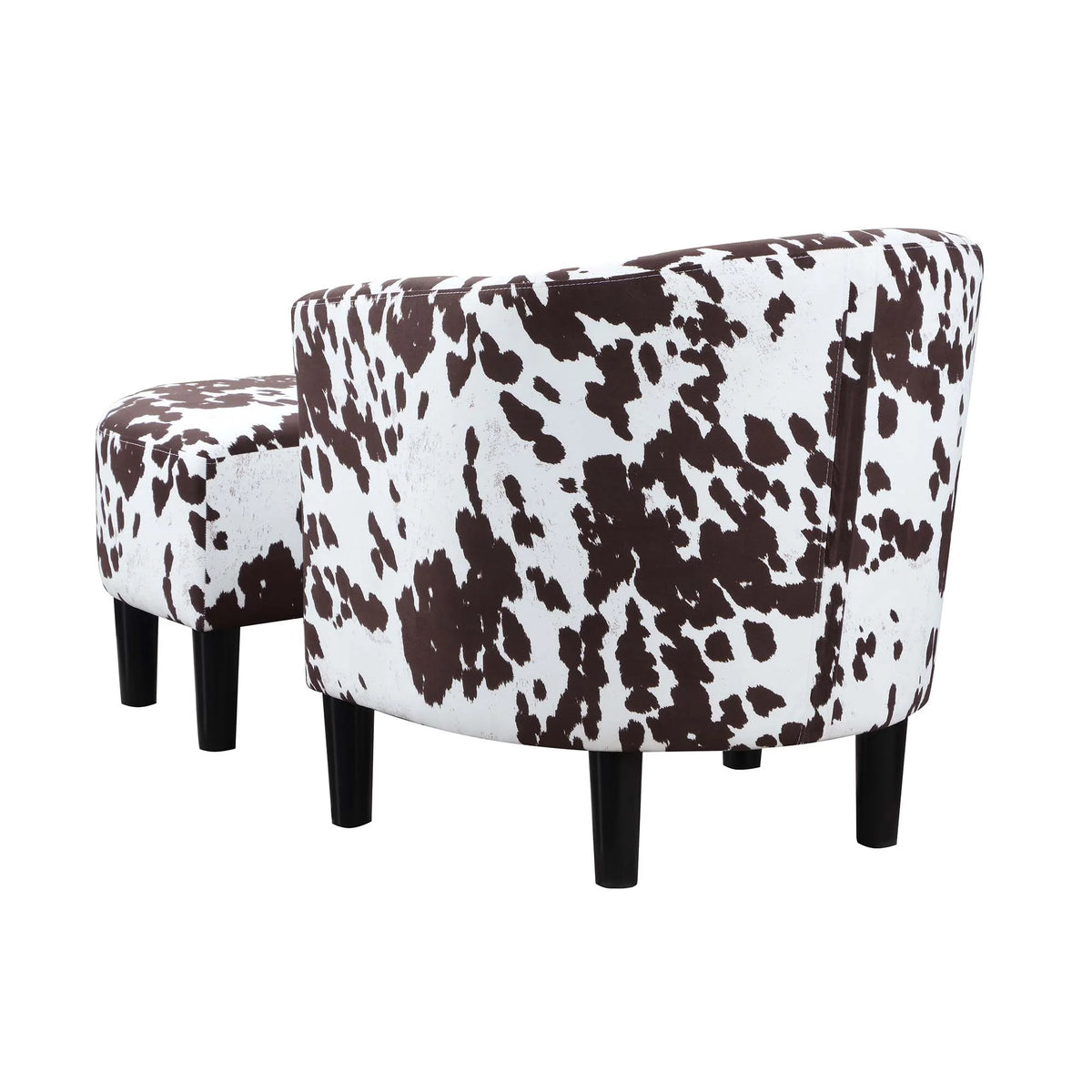 Brown Cow Print Accent Chair with Ottoman P10592