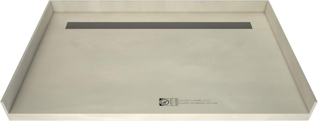 Barrier Free Shower Pan with Integrated Right PVC Drain, 30-Inch by 60-Inch J223728