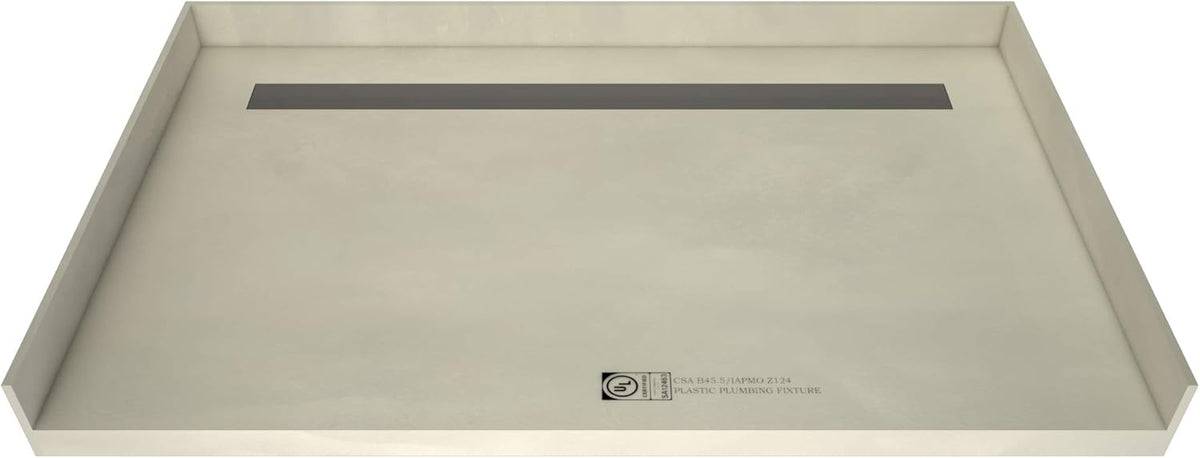 Barrier Free Shower Pan with Integrated Right PVC Drain, 30-Inch by 60-Inch J223728