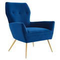 Navy/Gold Tufted Performance Velvet Armchair F6720