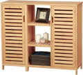 Bamboo Bathroom Storage Cabinet with 2 Doors and 3 Shelves G777