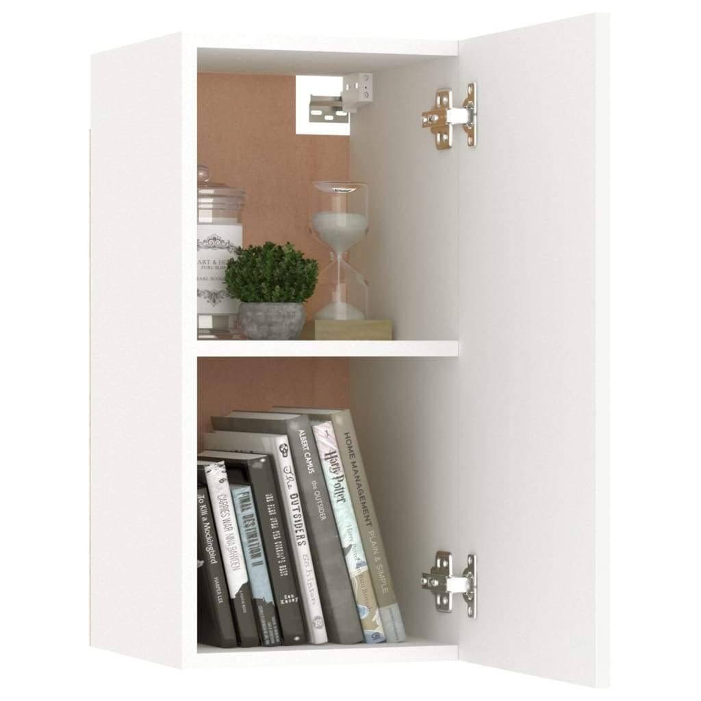 White and Sonoma Oak TV Cabinet Chipboard D715950