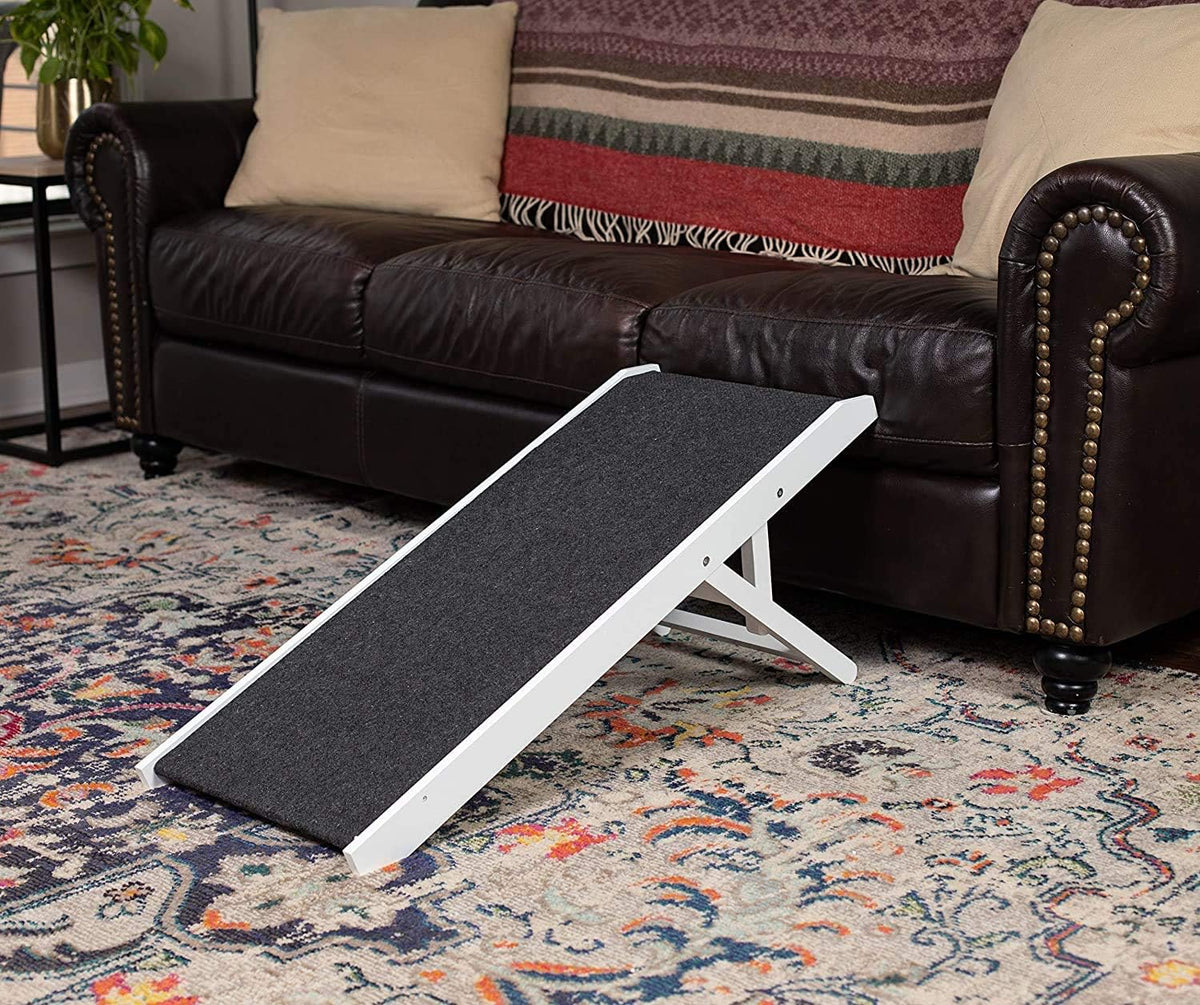 White Wooden Folding Dog Ramp for Small Dogs or Cats, Pack of 2 L8414