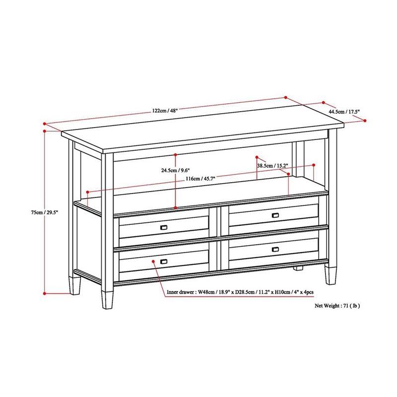Console Table in Distressed Gray X665