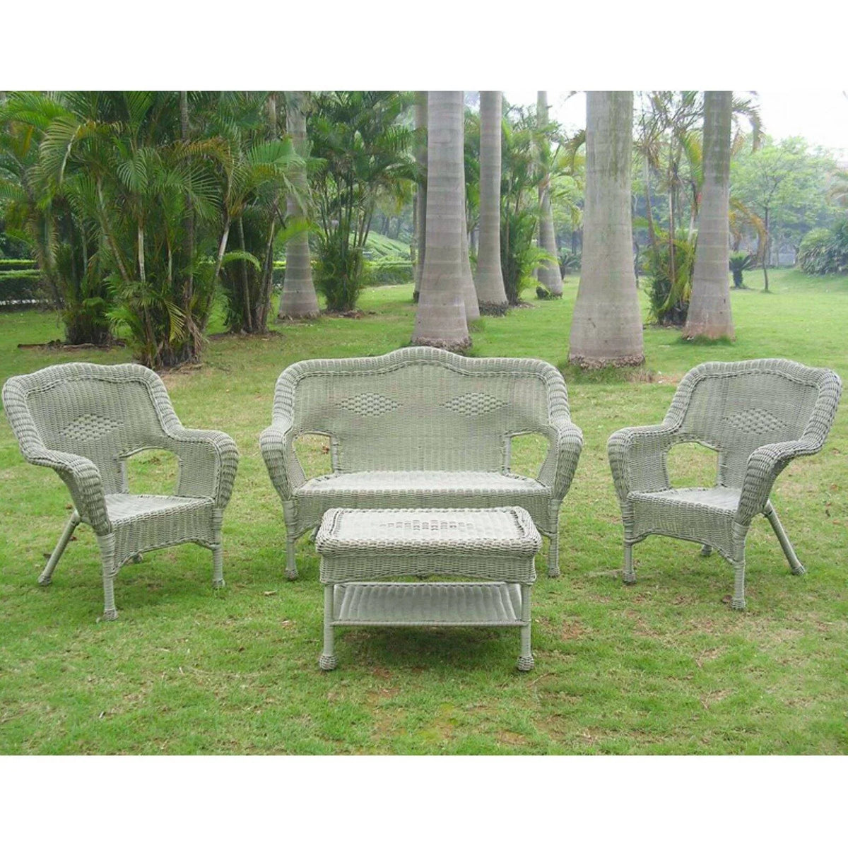 Wicker Resin Patio Conversation Set - Seats 4 E3749