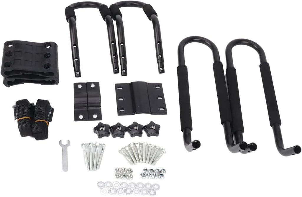 2PCS J-Bar Kayak Roof Rack with 2 7.2Ft Ratchet Lashing Straps A948928