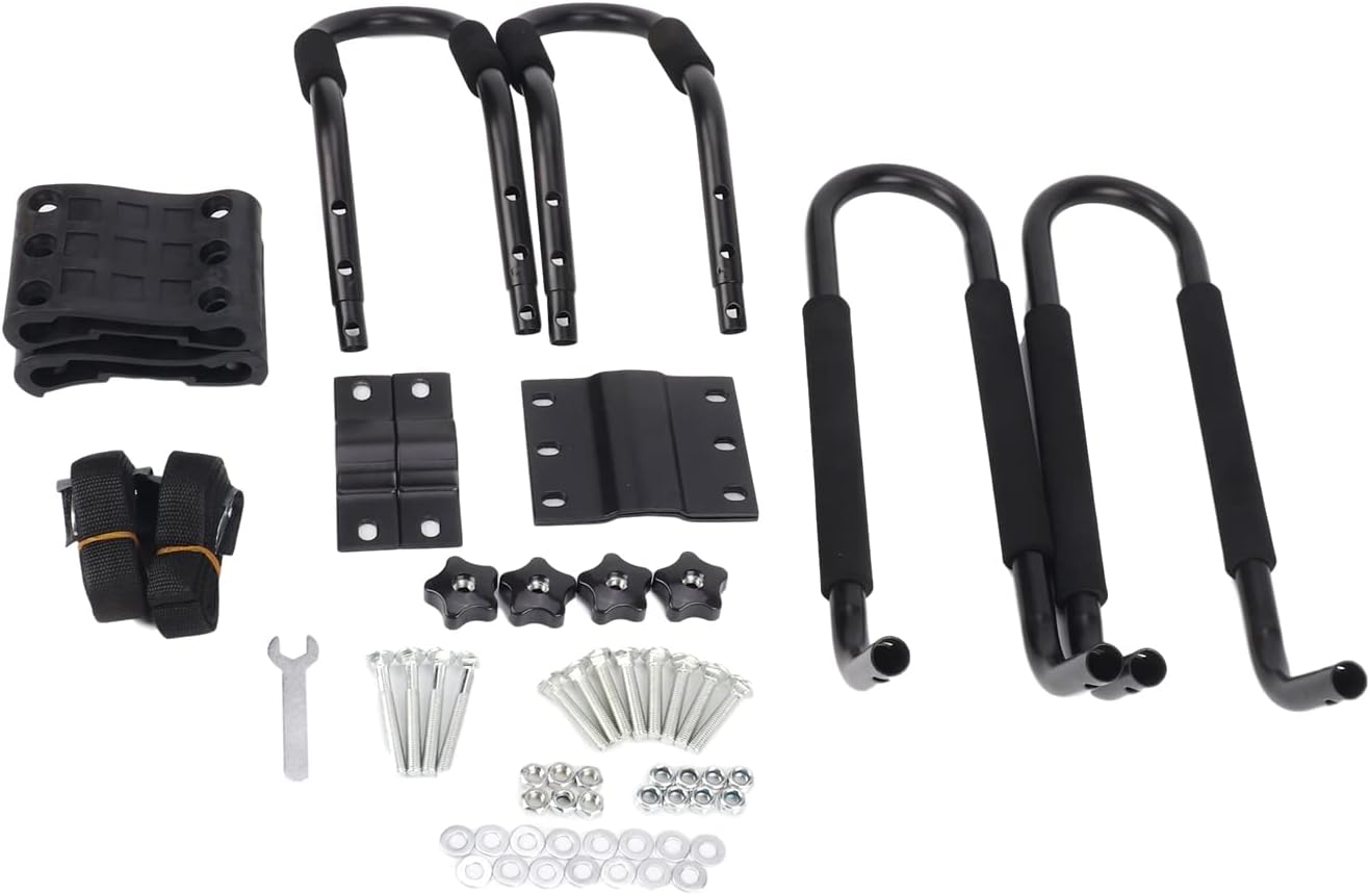 2PCS J-Bar Kayak Roof Rack with 2 7.2Ft Ratchet Lashing Straps A948928