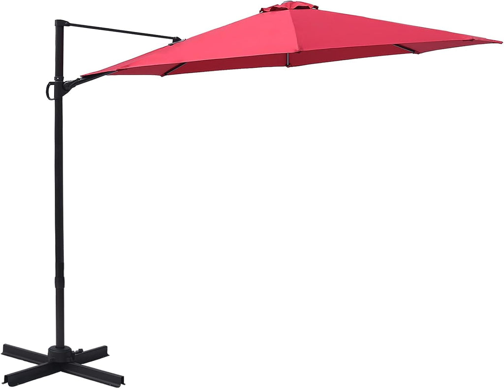 10 Feet Outdoor Cantilever Offset Patio Umbrella and Stand P52989