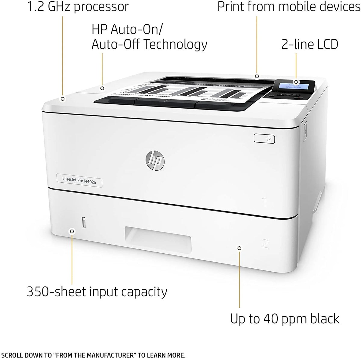 LaserJet Pro M402n Laser Printer with Built-in Ethernet S782132