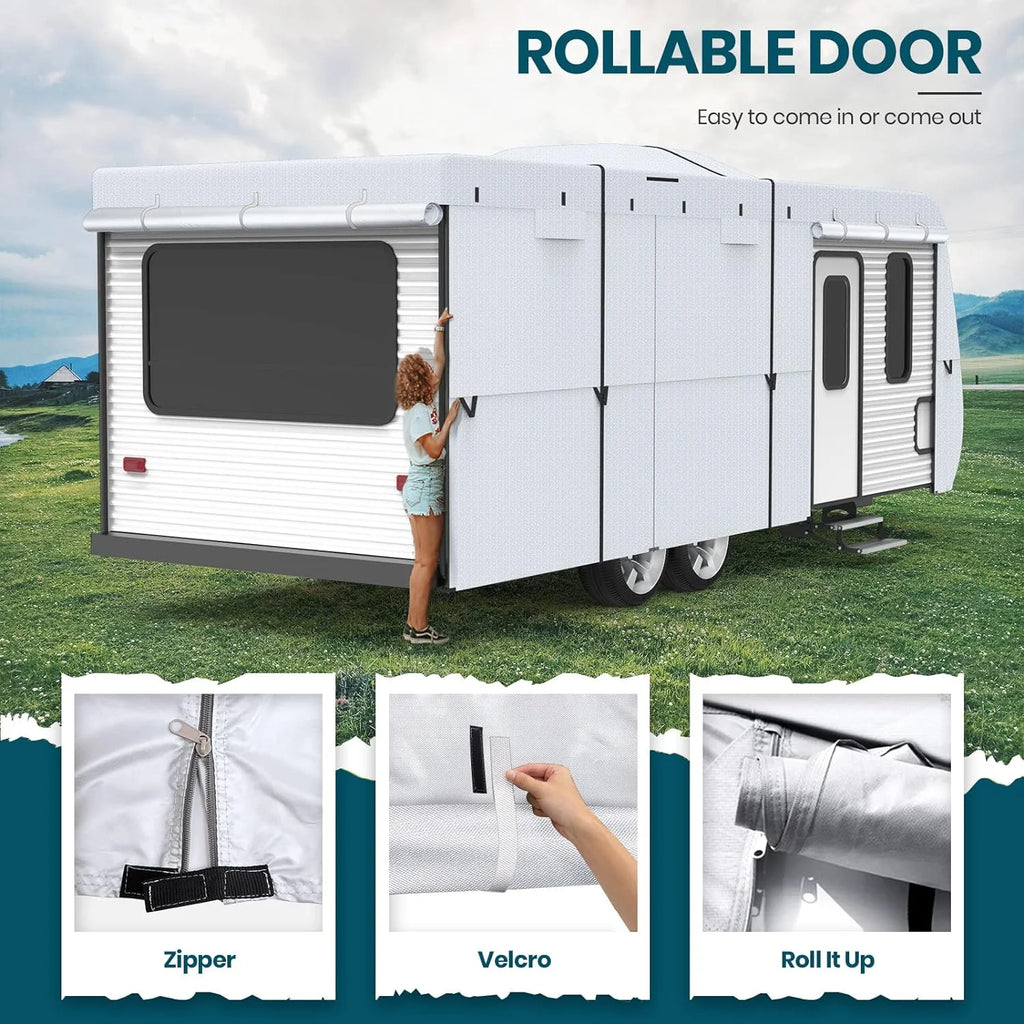 210D Ripstop Diamond Travel Trailer Cover with 4 Tire Covers P28972
