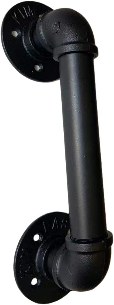 Black Galvanized Pipe Staircase Wall Handrail 5FT U159708