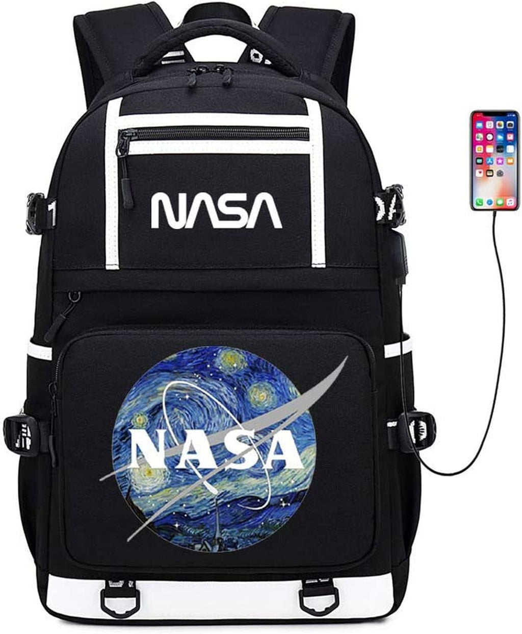 NASA Astronaut USB Backpack Laptop Bag N497