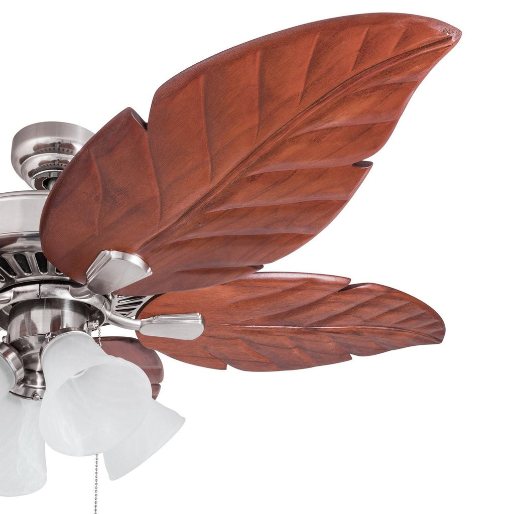 Brushed Nickel Ceiling Fan with Light, 3 Speed Remote K310009