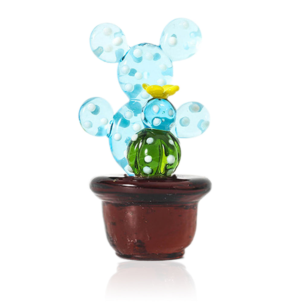 Handmade Blown Glass Cactus Figurines Desk Decorations K153237