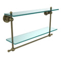 22 inch Two Tiered Glass Shelf with Integrated Towel Bar P31425