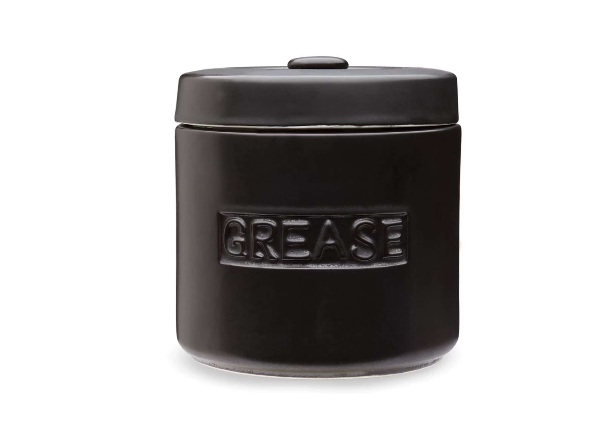 Matte Black Ceramic Grease Container J582