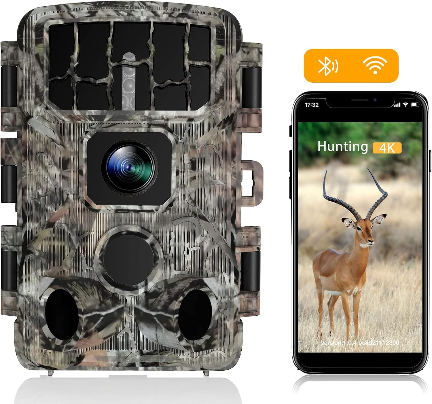 Trail Camera with 40pcs No Glow LEDs Auto-Night Vision B172