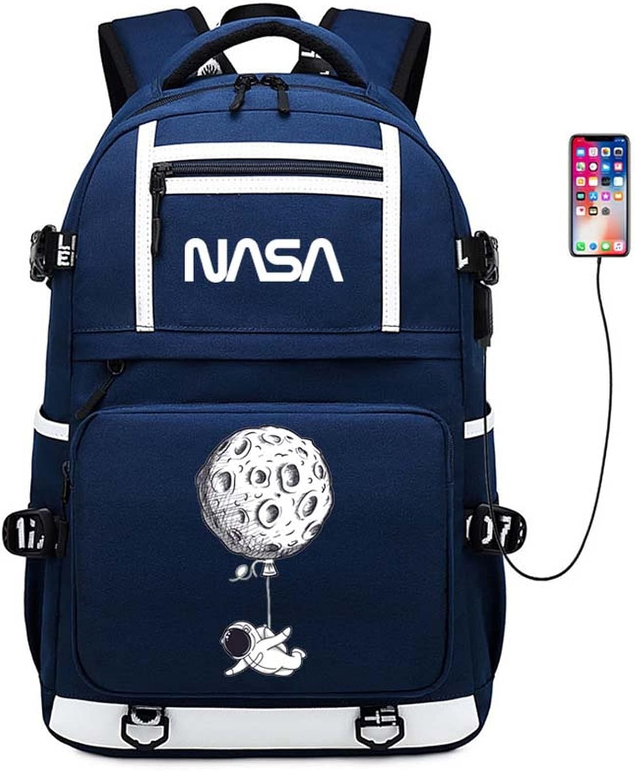 NASA Astronaut USB Backpack Laptop Bag N497