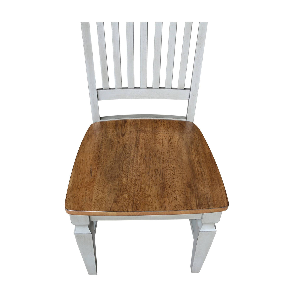 Slat Back Chairs, Set of 2, Hickory/Stone N6735