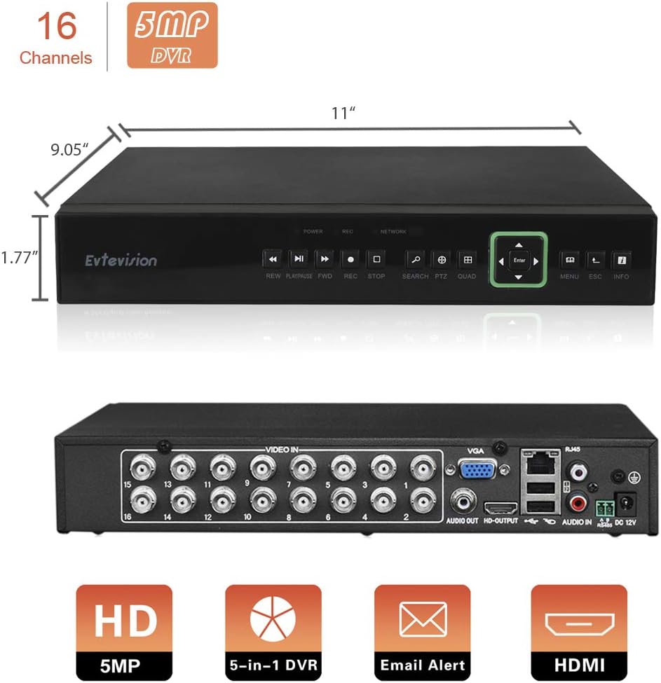 16CH 5MP DVR Surveillance Digital Video Recorder J554147