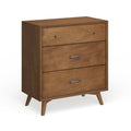 Brown Wood 3-Drawer Small Chest E981