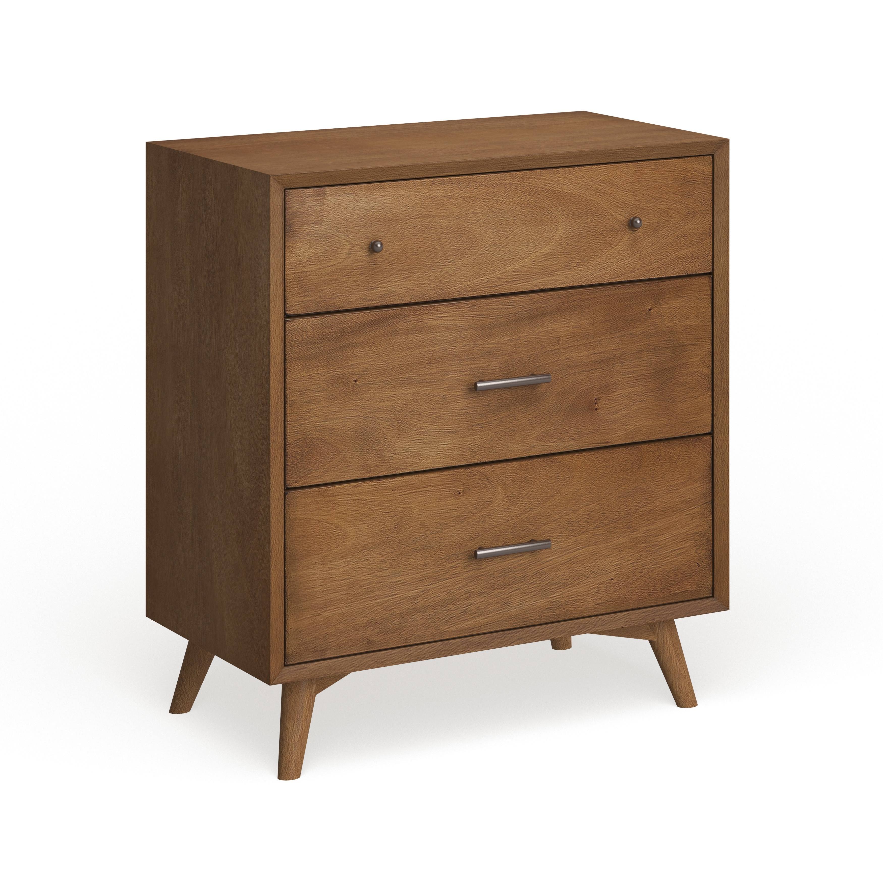 Brown Wood 3-Drawer Small Chest E981