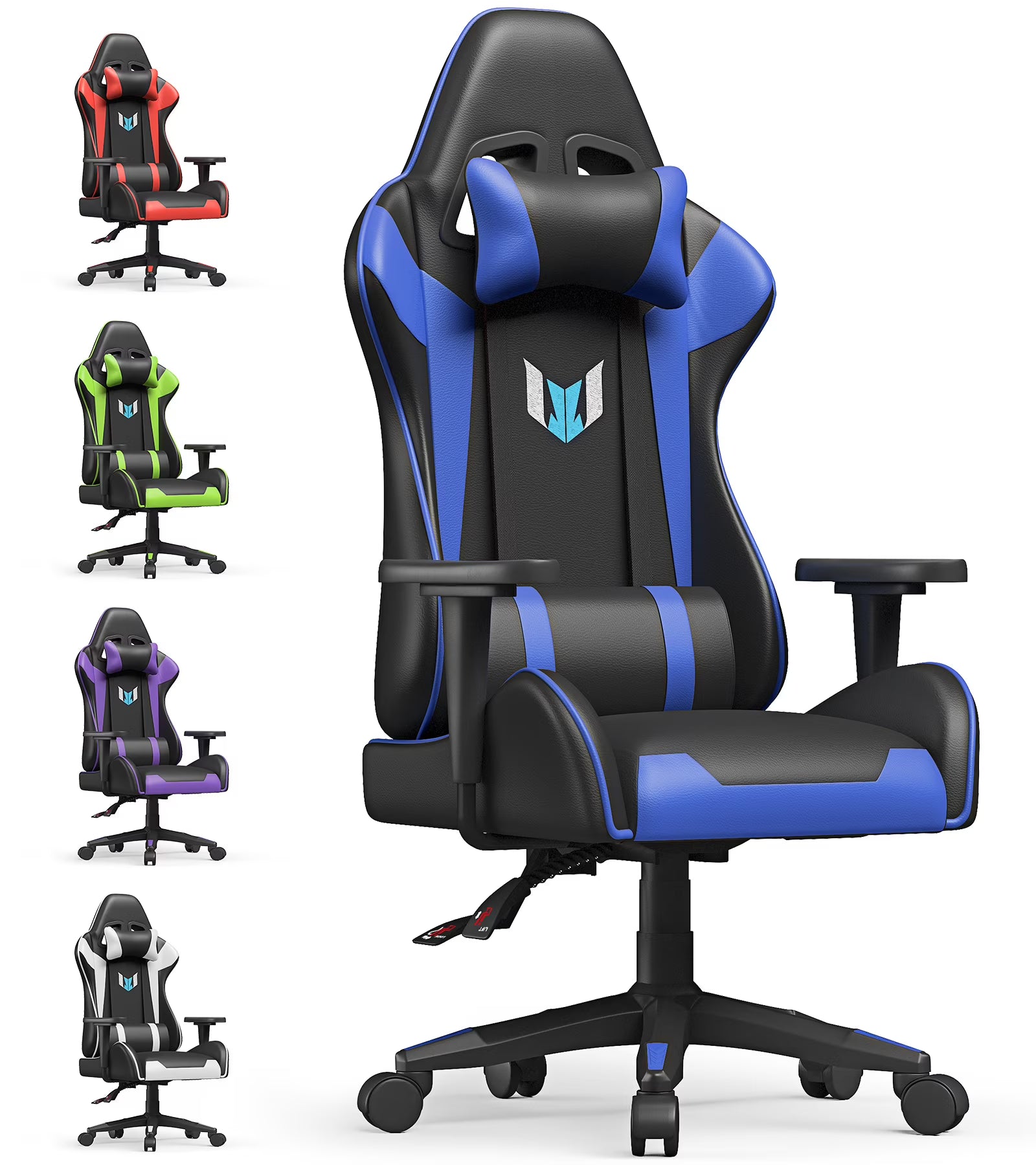 Blue Ergonomic Gaming Chair with Lumbar Support & Headrest C16526