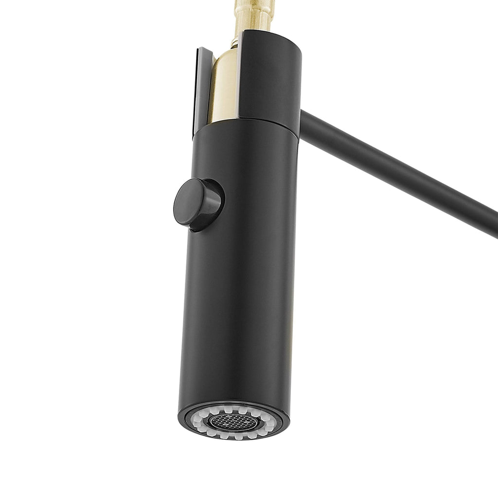 Brushed Gold/Black Pull Out Single Handle Kitchen Faucet G9248