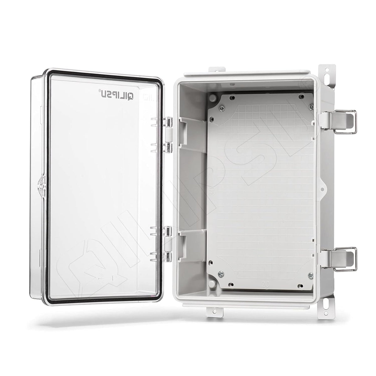 Clear Hinged Cover Junction Box with Mounting Plate, ABS Plastic Grey, Pack of 2 G45157