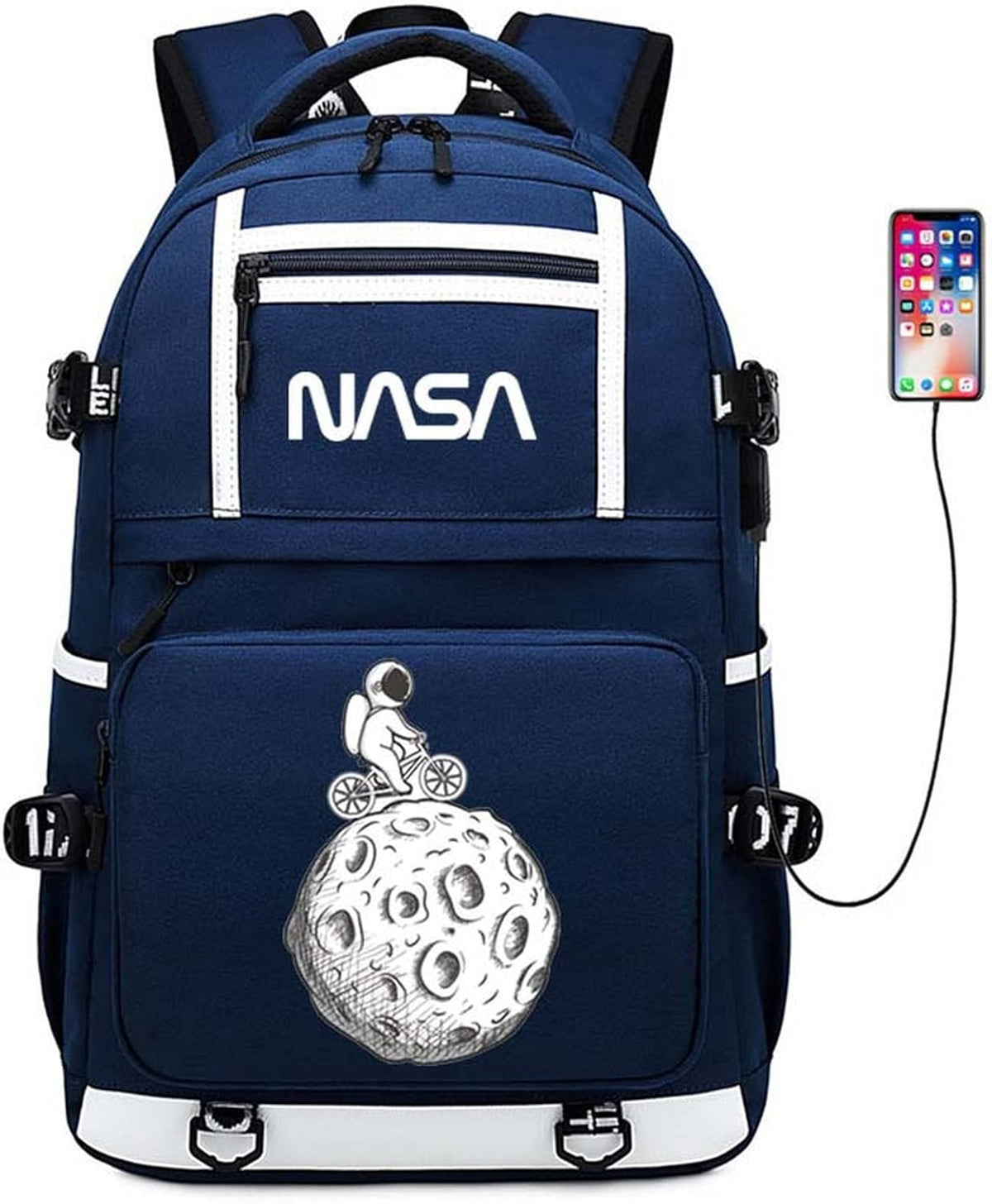 NASA Astronaut USB Backpack Laptop Bag N497